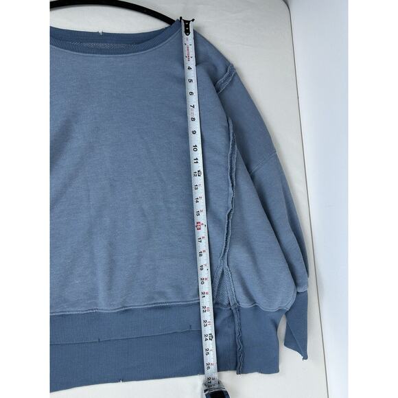 free people we the free camden sweatshirt XS blue long sleeve - Picture 8 of 10